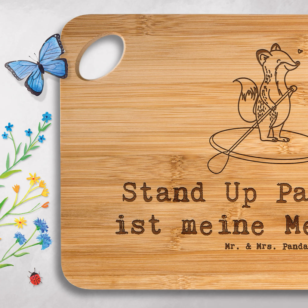 Schneidebrett Fuchs Stand Up Paddling Schneidebrett, Küchenbrett, Holzbrettchen, Holzbrett, Hackbrett, Frühstücksbrett, Servierbrett, Brett, Geschenk, Sport, Sportart, Hobby, Schenken, Danke, Dankeschön, Auszeichnung, Gewinn, Sportler, Stand Up Paddling, SUB, Paddle Boarding, Stand up paddle, subben