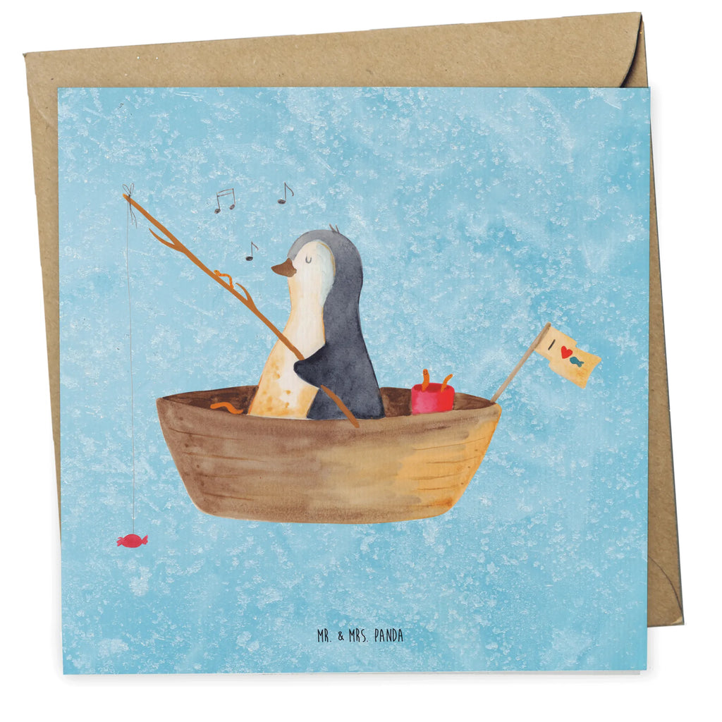Deluxe Karte Pinguin Angelboot Geburtstagskarte, Karte, Grußkarte, Klappkarte, Hochwertige Klappkarte, Glückwunschkarte, Hochzeitskarte, Einladungskarte, Hochwertige Grußkarte, Pinguin, Leben, Angeln, Neuanfang, Trennung, Geschenkidee Liebeskummer, genießen, Boot, Angelboot, Pinguine, Motivation, Neustart, Lebenslust, Scheidung