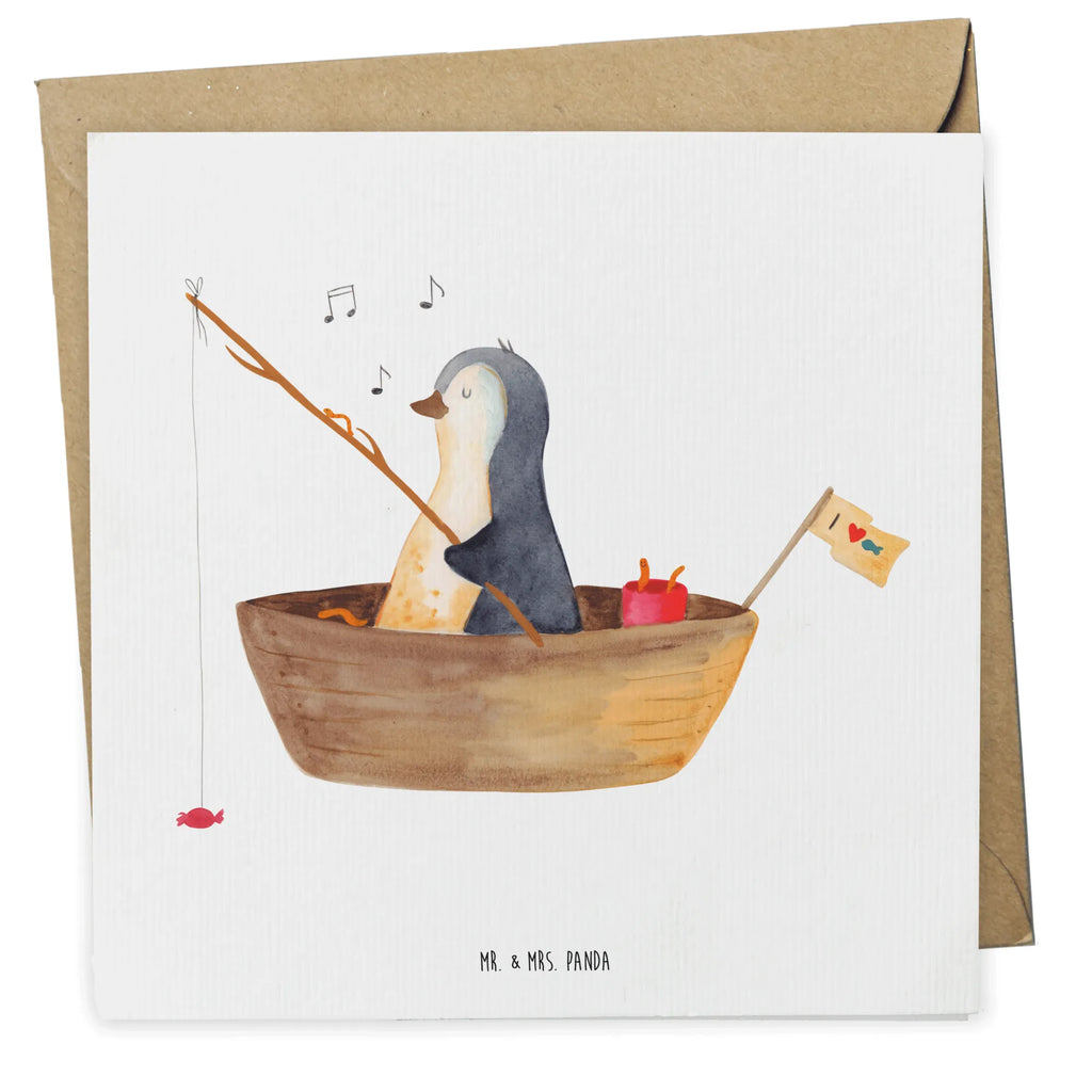 Deluxe Karte Pinguin Angelboot Geburtstagskarte, Karte, Grußkarte, Klappkarte, Hochwertige Klappkarte, Glückwunschkarte, Hochzeitskarte, Einladungskarte, Hochwertige Grußkarte, Pinguin, Leben, Angeln, Neuanfang, Trennung, Geschenkidee Liebeskummer, genießen, Boot, Angelboot, Pinguine, Motivation, Neustart, Lebenslust, Scheidung