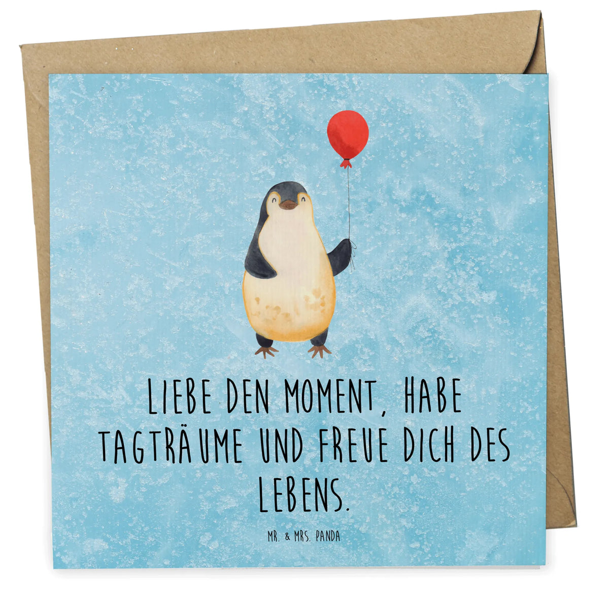 Karta Deluxe pingwin balon Glückwunschkarte, Klappkarte, Grußkarte, faltkarte, doppelkarte, anlasskarte, Pinguin, Liebe, Neustart, Geschenkidee, Motivation, Neues Leben, Tagträume, Glück, Luftballon, Geschenk Freundin, Lebenslust, Pinguine, Beste Freundin