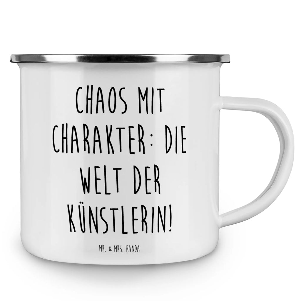 Enamel camping mug Saying Chaos mit Charakter: Die Welt der Künstlerin! Tasse Emaille, Teetasse, Trinkbecher, Pott, Campingtasse, blechbecher, metallbecher, Reisebecher, Becher, Emaille Tasse, Metalltasse, Kaffeetasse, Tasse, wandertasse, wanderbecher, reisetasse, Campingbecher, Kaffeebecher, emaillebecher, becher emaille, Emaille Becher, Blechtasse, Emailletasse, Teebecher, Geschenk, Schenken, Jubiläum, Danke, Dankeschön, Beruf, Ausbildung, Abschied, Rente, Kollege, Kollegin, Arbeitskollege, Mitarbeiter, Firma