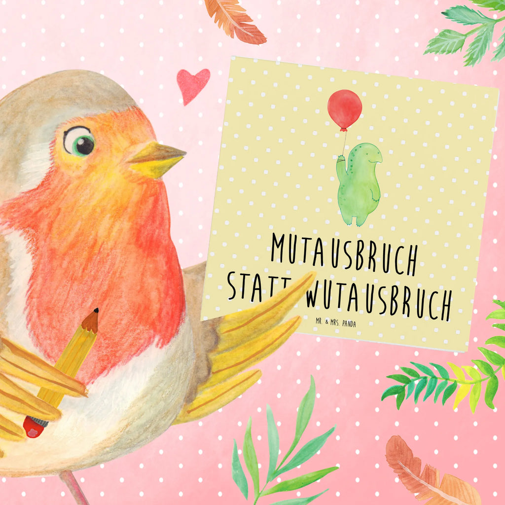 Deluxe Karte Schildkröte Luftballon Grußkarte, Hochwertige Klappkarte, Glückwunschkarte, Karte, Klappkarte, Geburtstagskarte, Hochzeitskarte, Hochwertige Grußkarte, Einladungskarte, Schildkröte, Motivationsspruch, Mutausbruch, Motivation, Schildkröten