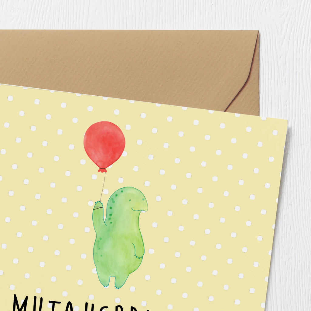 Deluxe Karte Schildkröte Luftballon Grußkarte, Hochwertige Klappkarte, Glückwunschkarte, Karte, Klappkarte, Geburtstagskarte, Hochzeitskarte, Hochwertige Grußkarte, Einladungskarte, Schildkröte, Motivationsspruch, Mutausbruch, Motivation, Schildkröten