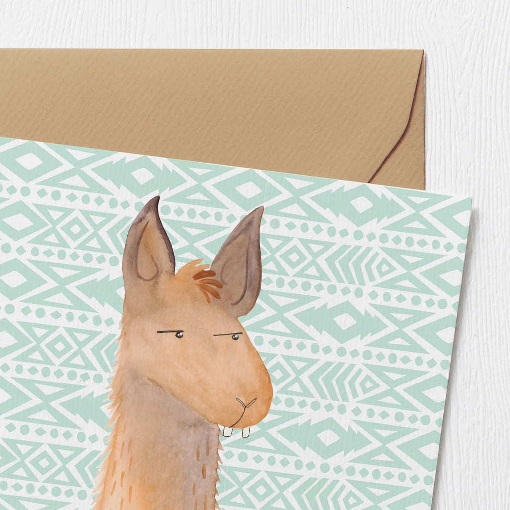 Deluxe Karte Lamakopf Genervt anlasskarte, Glückwunschkarte, Grußkarte, faltkarte, doppelkarte, Klappkarte, Lama, Alpaka, Partnerin, Azubi, Büro, Büroalltag, Beste Freundin, Chef, Recht haben, Freundin, Genervt sein, Chefin, Lamas