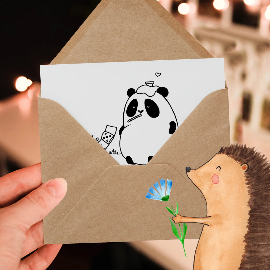 Deluxe Card Panda Get well soon Hochwertige Grußkarte, Hochwertige Klappkarte, Glückwunschkarte, Klappkarte, Karte, Einladungskarte, Grußkarte, Hochzeitskarte, Geburtstagskarte