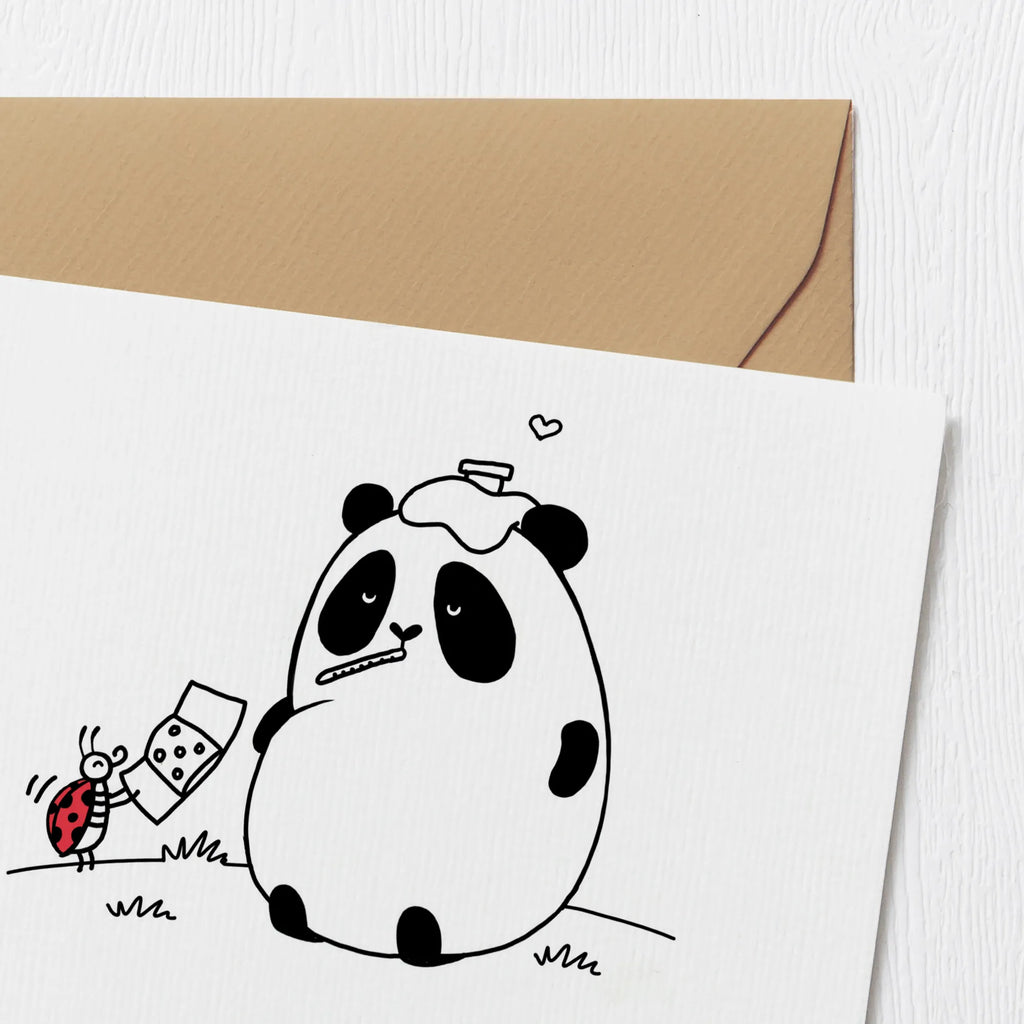 Deluxe Card Panda Get well soon Hochwertige Grußkarte, Hochwertige Klappkarte, Glückwunschkarte, Klappkarte, Karte, Einladungskarte, Grußkarte, Hochzeitskarte, Geburtstagskarte