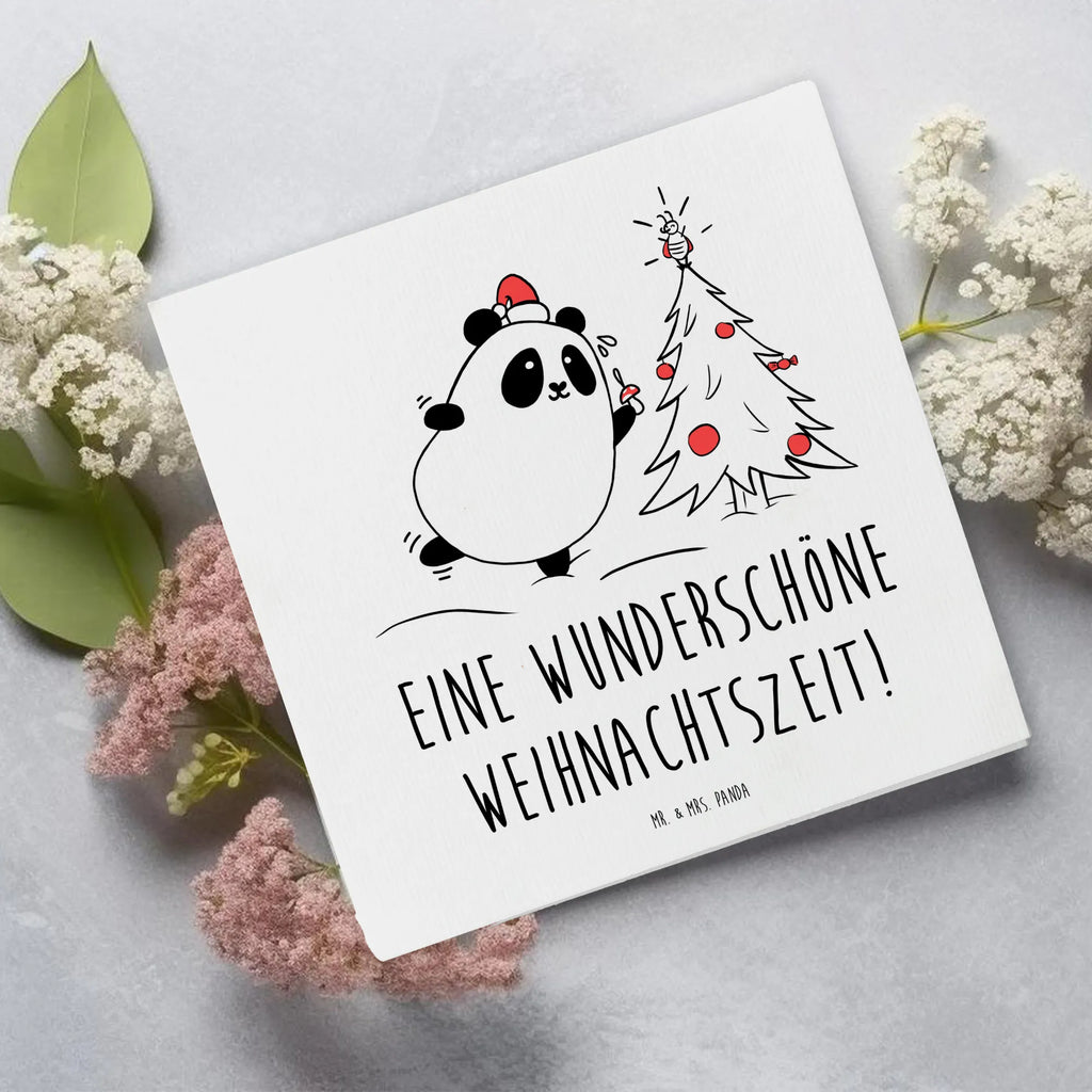 Deluxe Karte Panda Weihnachtszeit Hochwertige Klappkarte, Karte, Glückwunschkarte, Einladungskarte, Hochzeitskarte, Klappkarte, Hochwertige Grußkarte, Grußkarte, Geburtstagskarte