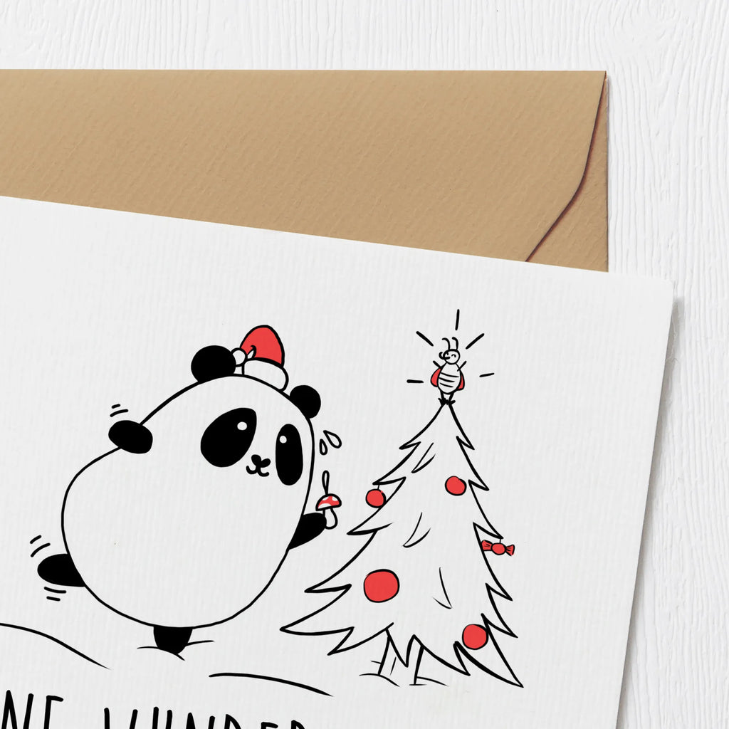 Deluxe Karte Panda Weihnachtszeit Hochwertige Klappkarte, Karte, Glückwunschkarte, Einladungskarte, Hochzeitskarte, Klappkarte, Hochwertige Grußkarte, Grußkarte, Geburtstagskarte