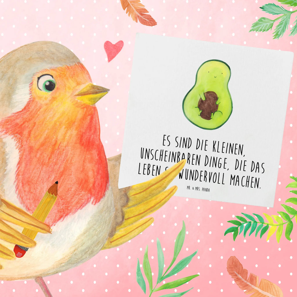 Deluxe Karte Avocado Kern Grußkarte, faltkarte, doppelkarte, Klappkarte, anlasskarte, Glückwunschkarte, Veggie, Vegan, Gesund, Avocado, Avocadokern, Pflanze, Spruch Leben, Avokado, Kern