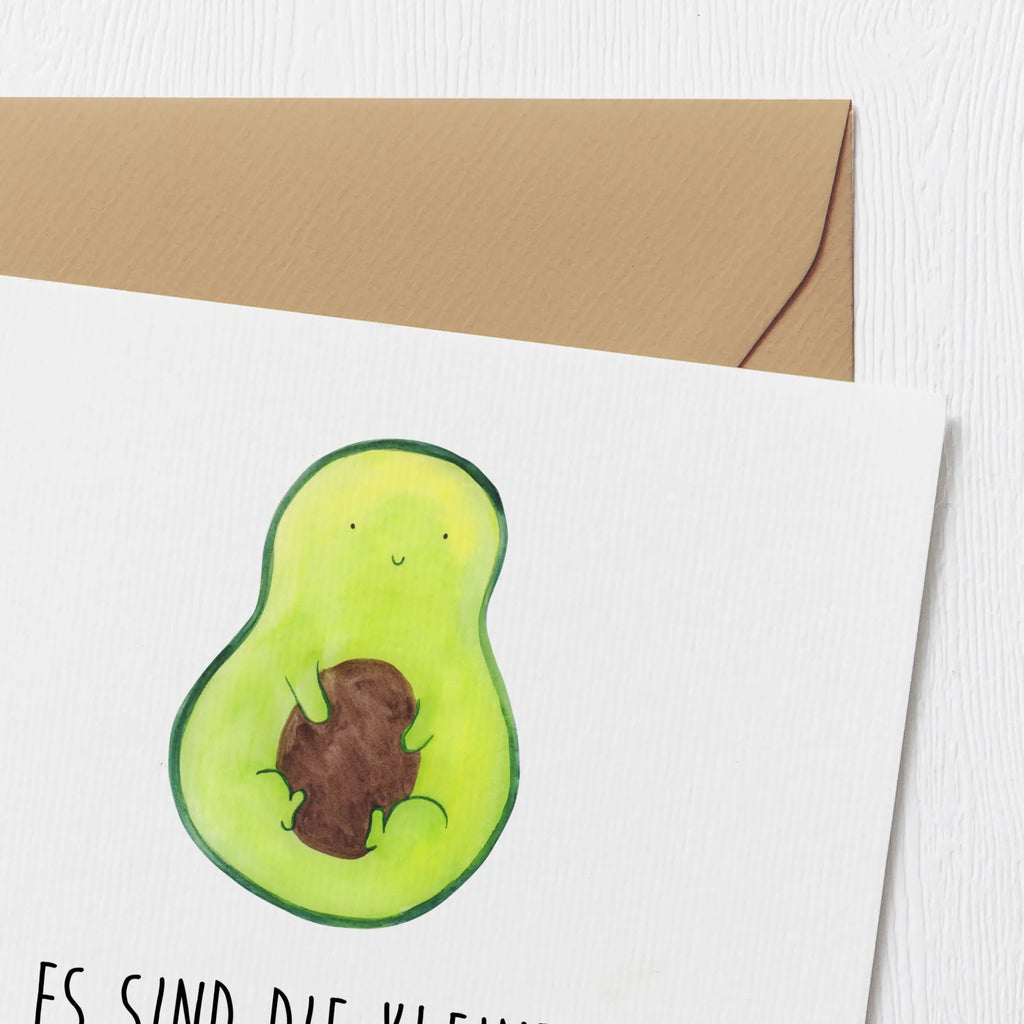Deluxe Karte Avocado Kern Grußkarte, faltkarte, doppelkarte, Klappkarte, anlasskarte, Glückwunschkarte, Veggie, Vegan, Gesund, Avocado, Avocadokern, Pflanze, Spruch Leben, Avokado, Kern