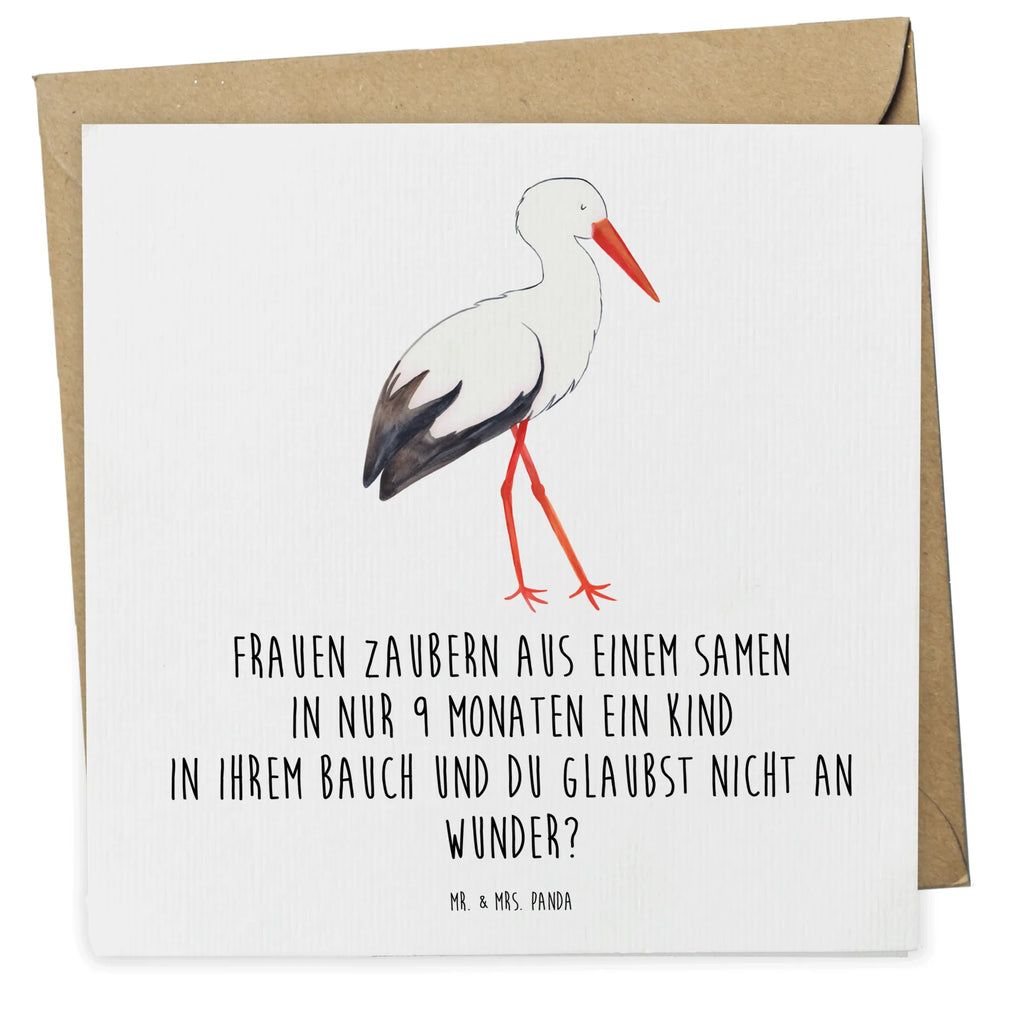 Deluxe Karte Storch Glückwunschkarte, Geburtstagskarte, Einladungskarte, Karte, Hochzeitskarte, Grußkarte, Hochwertige Grußkarte, Klappkarte, Hochwertige Klappkarte, Tiermotive, Gute Laune, lustige Sprüche, Tiere, Mutter, Mutter werden, Geburt, Storch, Mütter, Störche, Babybauch, Schwanger, Schwangerschaft, Baby