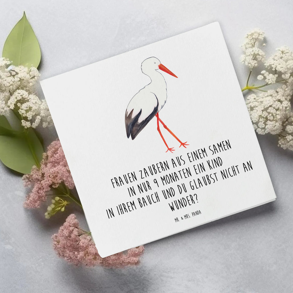 Deluxe Karte Storch Glückwunschkarte, Geburtstagskarte, Einladungskarte, Karte, Hochzeitskarte, Grußkarte, Hochwertige Grußkarte, Klappkarte, Hochwertige Klappkarte, Tiermotive, Gute Laune, lustige Sprüche, Tiere, Mutter, Mutter werden, Geburt, Storch, Mütter, Störche, Babybauch, Schwanger, Schwangerschaft, Baby