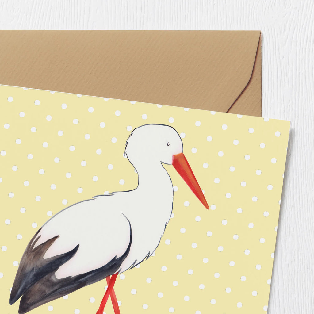 Deluxe Karte Storch Glückwunschkarte, Geburtstagskarte, Einladungskarte, Karte, Hochzeitskarte, Grußkarte, Hochwertige Grußkarte, Klappkarte, Hochwertige Klappkarte, Tiermotive, Gute Laune, lustige Sprüche, Tiere, Mutter, Mutter werden, Geburt, Storch, Mütter, Störche, Babybauch, Schwanger, Schwangerschaft, Baby