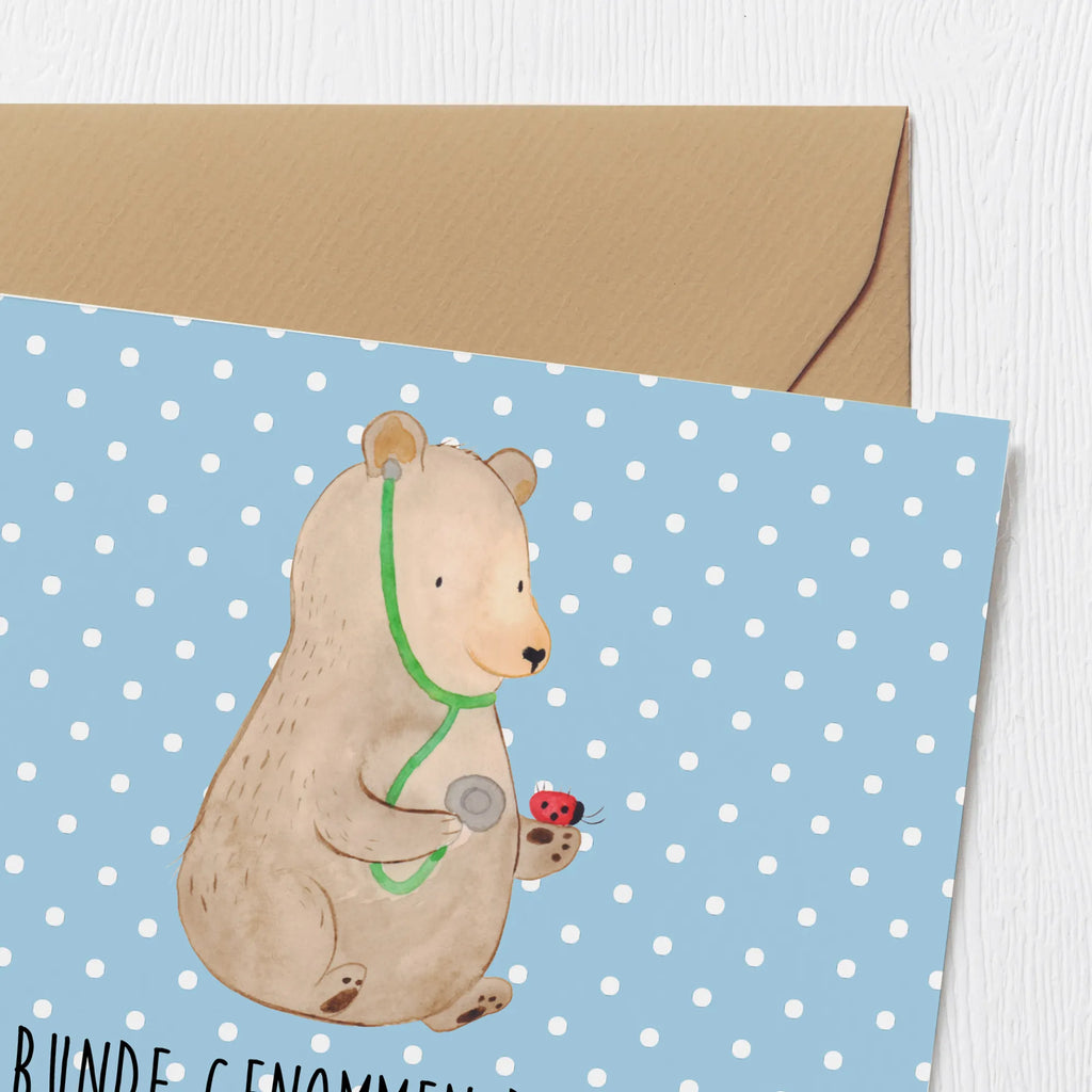 Deluxe Karte Bär Arzt Geburtstagskarte, Hochwertige Klappkarte, Hochzeitskarte, Hochwertige Grußkarte, Karte, Glückwunschkarte, Einladungskarte, Klappkarte, Grußkarte, Bär, Teddy, Teddybär, Doktor, Ärztin, Doktorin, Professor, Professorin, Arzt