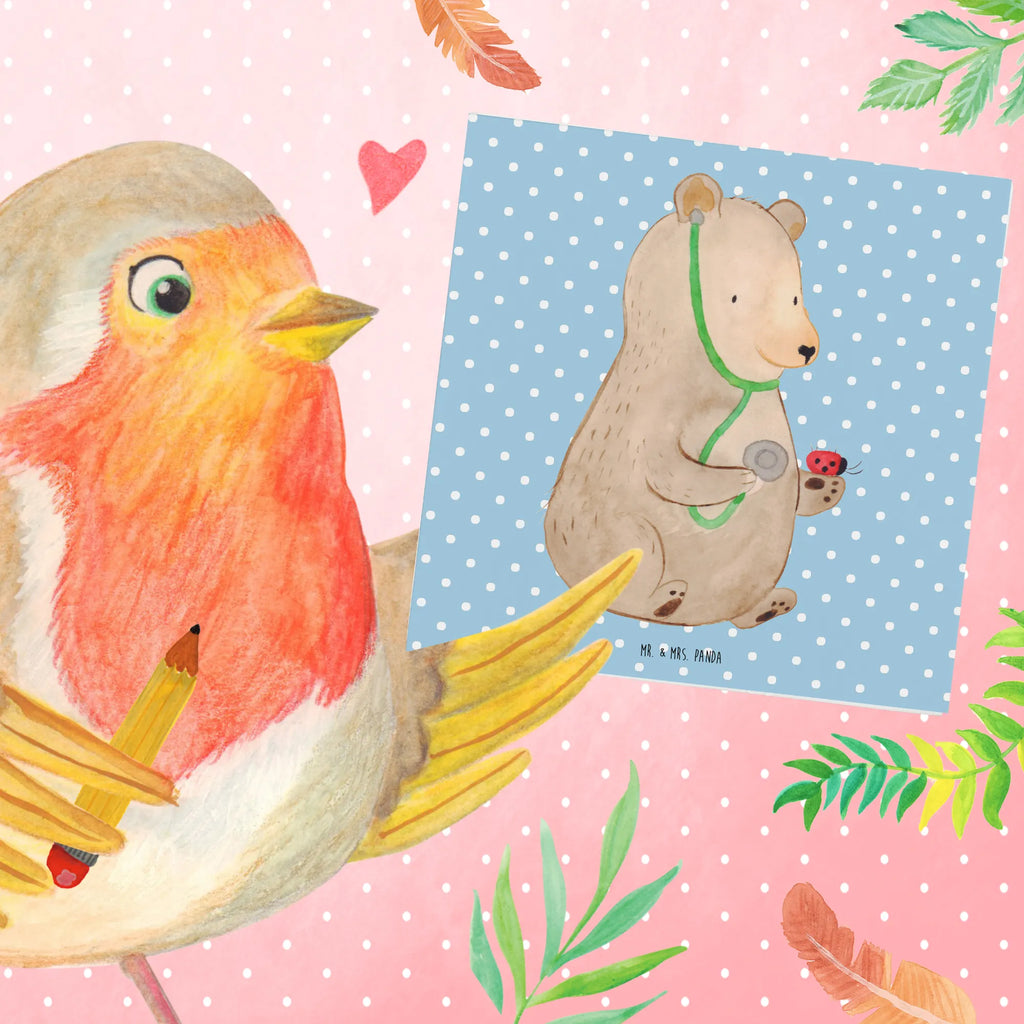 Deluxe Karte Bär Arzt Geburtstagskarte, Hochwertige Klappkarte, Hochzeitskarte, Hochwertige Grußkarte, Karte, Glückwunschkarte, Einladungskarte, Klappkarte, Grußkarte, Bär, Teddy, Teddybär, Doktor, Ärztin, Doktorin, Professor, Professorin, Arzt