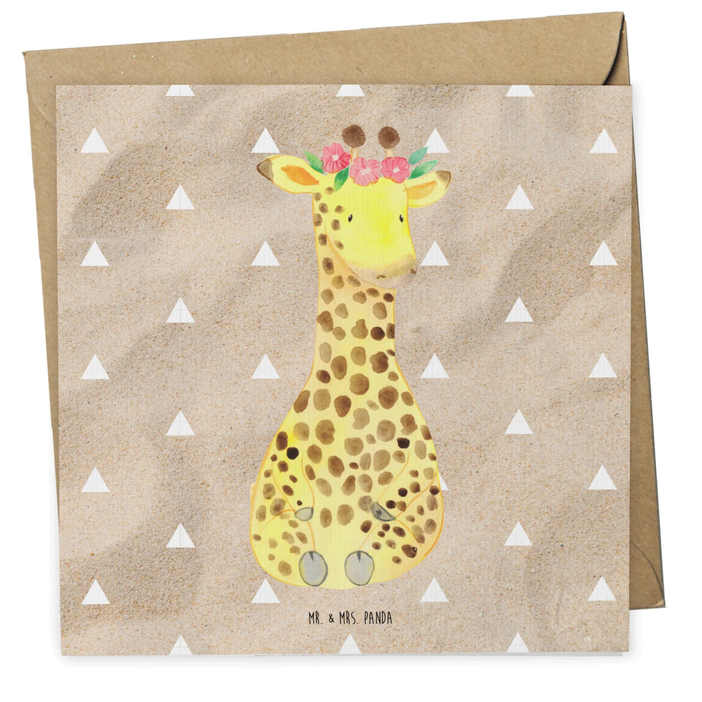 Deluxe Karte Giraffe Blumenkranz Glückwunschkarte, Karte, Grußkarte, Hochzeitskarte, Hochwertige Grußkarte, Hochwertige Klappkarte, Geburtstagskarte, Einladungskarte, Klappkarte, Afrika, Wildtiere, Selbstliebe, Giraffe, Abenteurer, Freundin, Blumenkranz