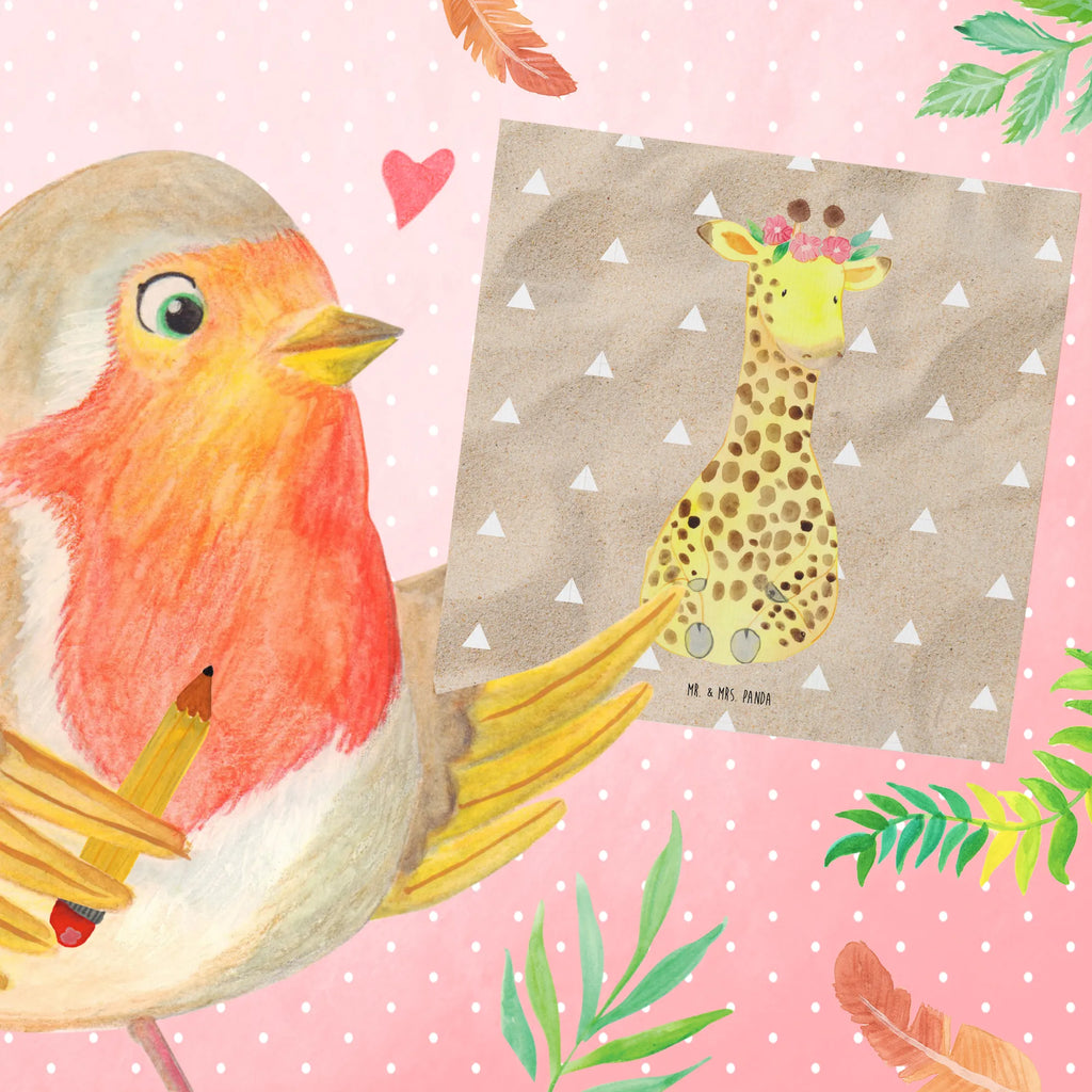 Deluxe Karte Giraffe Blumenkranz Glückwunschkarte, Karte, Grußkarte, Hochzeitskarte, Hochwertige Grußkarte, Hochwertige Klappkarte, Geburtstagskarte, Einladungskarte, Klappkarte, Afrika, Wildtiere, Selbstliebe, Giraffe, Abenteurer, Freundin, Blumenkranz