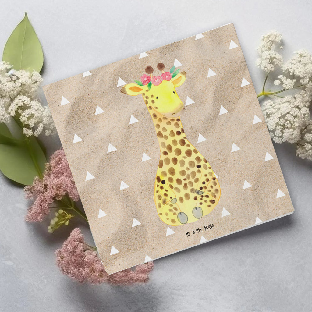 Deluxe Karte Giraffe Blumenkranz Glückwunschkarte, Karte, Grußkarte, Hochzeitskarte, Hochwertige Grußkarte, Hochwertige Klappkarte, Geburtstagskarte, Einladungskarte, Klappkarte, Afrika, Wildtiere, Selbstliebe, Giraffe, Abenteurer, Freundin, Blumenkranz