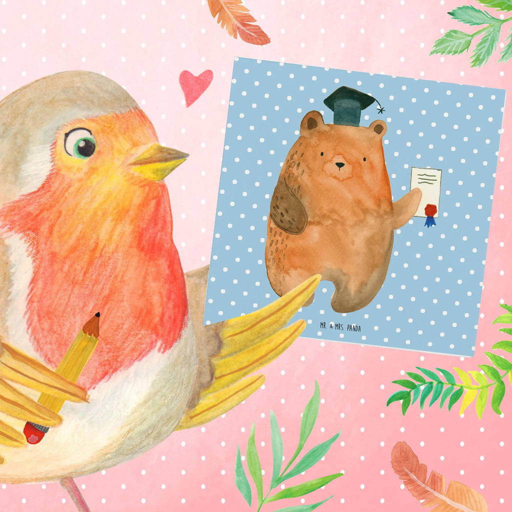 Deluxe Karte Bär Prüfung Grußkarte, Klappkarte, Hochwertige Klappkarte, Hochzeitskarte, Karte, Hochwertige Grußkarte, Einladungskarte, Geburtstagskarte, Glückwunschkarte, Bär, Teddy, Teddybär, Zeugnis, Abschlusszeugnis, Abitur, Prüfungen, Abschluss, Prüfung bestanden