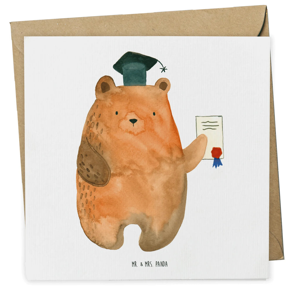 Deluxe Karte Bär Prüfung Grußkarte, Klappkarte, Hochwertige Klappkarte, Hochzeitskarte, Karte, Hochwertige Grußkarte, Einladungskarte, Geburtstagskarte, Glückwunschkarte, Bär, Teddy, Teddybär, Zeugnis, Abschlusszeugnis, Abitur, Prüfungen, Abschluss, Prüfung bestanden