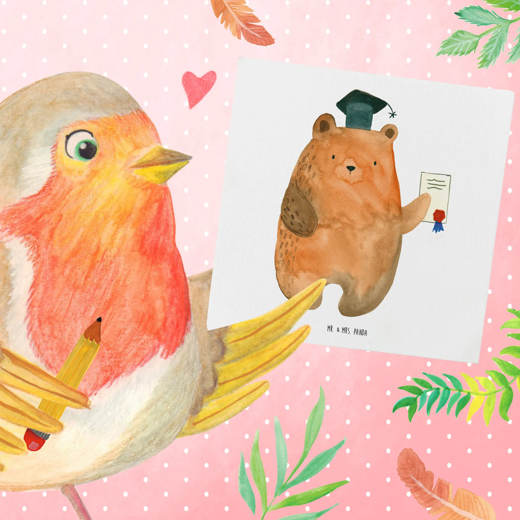 Deluxe Karte Bär Prüfung Grußkarte, Klappkarte, Hochwertige Klappkarte, Hochzeitskarte, Karte, Hochwertige Grußkarte, Einladungskarte, Geburtstagskarte, Glückwunschkarte, Bär, Teddy, Teddybär, Zeugnis, Abschlusszeugnis, Abitur, Prüfungen, Abschluss, Prüfung bestanden