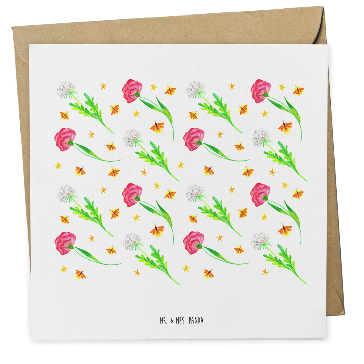 Deluxe Card Firefly Design Grußkarte, Klappkarte, doppelkarte, Glückwunschkarte, faltkarte, anlasskarte, Glühwürmchen, Pusteblumen, Blumen, Muster