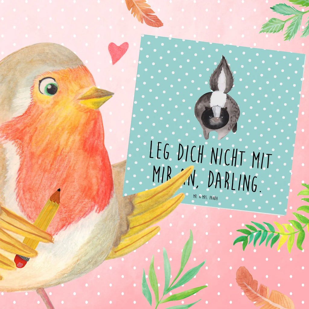 Deluxe Karte Stinktier Angriff Karte, Hochzeitskarte, Klappkarte, Grußkarte, Hochwertige Klappkarte, Geburtstagskarte, Einladungskarte, Hochwertige Grußkarte, Glückwunschkarte, Stinktier, Skunk, Stinki, Drohung, Stinker, Wildtier, wütend, Raubtier