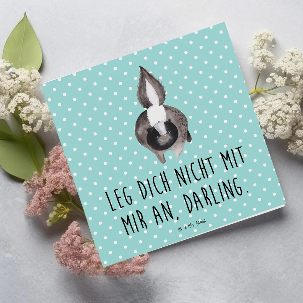 Deluxe Karte Stinktier Angriff Karte, Hochzeitskarte, Klappkarte, Grußkarte, Hochwertige Klappkarte, Geburtstagskarte, Einladungskarte, Hochwertige Grußkarte, Glückwunschkarte, Stinktier, Skunk, Stinki, Drohung, Stinker, Wildtier, wütend, Raubtier