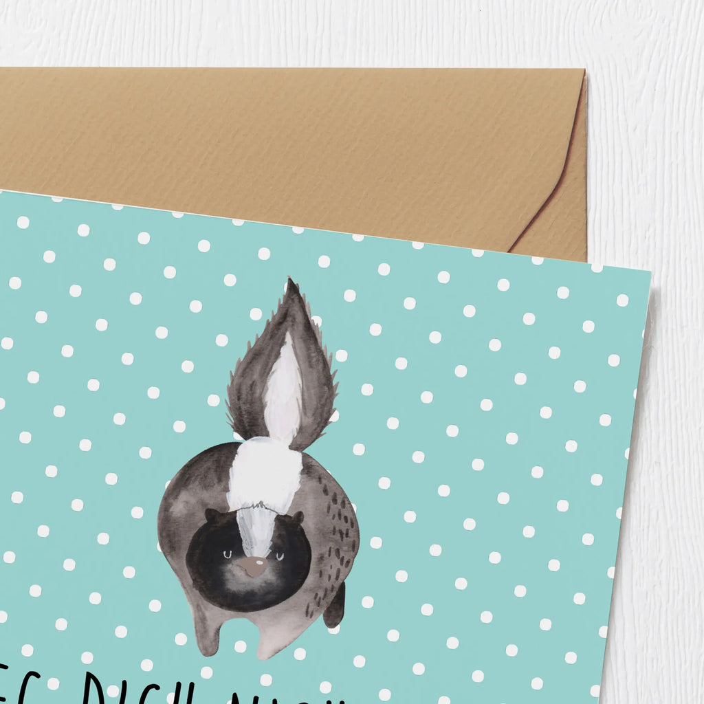 Deluxe Karte Stinktier Angriff Karte, Hochzeitskarte, Klappkarte, Grußkarte, Hochwertige Klappkarte, Geburtstagskarte, Einladungskarte, Hochwertige Grußkarte, Glückwunschkarte, Stinktier, Skunk, Stinki, Drohung, Stinker, Wildtier, wütend, Raubtier