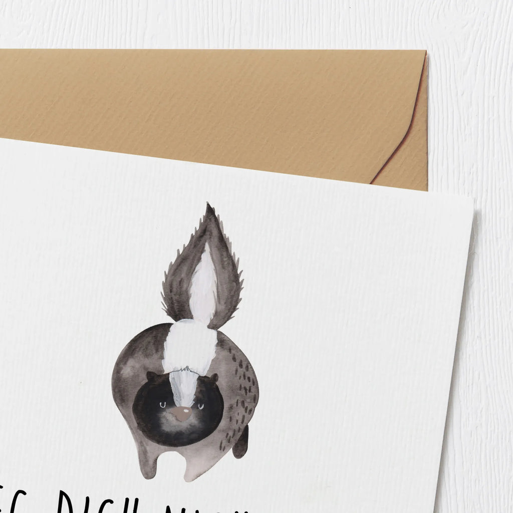 Deluxe Karte Stinktier Angriff Karte, Hochzeitskarte, Klappkarte, Grußkarte, Hochwertige Klappkarte, Geburtstagskarte, Einladungskarte, Hochwertige Grußkarte, Glückwunschkarte, Stinktier, Skunk, Stinki, Drohung, Stinker, Wildtier, wütend, Raubtier