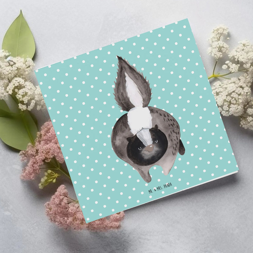 Deluxe Karte Stinktier Angriff Karte, Hochzeitskarte, Klappkarte, Grußkarte, Hochwertige Klappkarte, Geburtstagskarte, Einladungskarte, Hochwertige Grußkarte, Glückwunschkarte, Stinktier, Skunk, Stinki, Drohung, Stinker, Wildtier, wütend, Raubtier