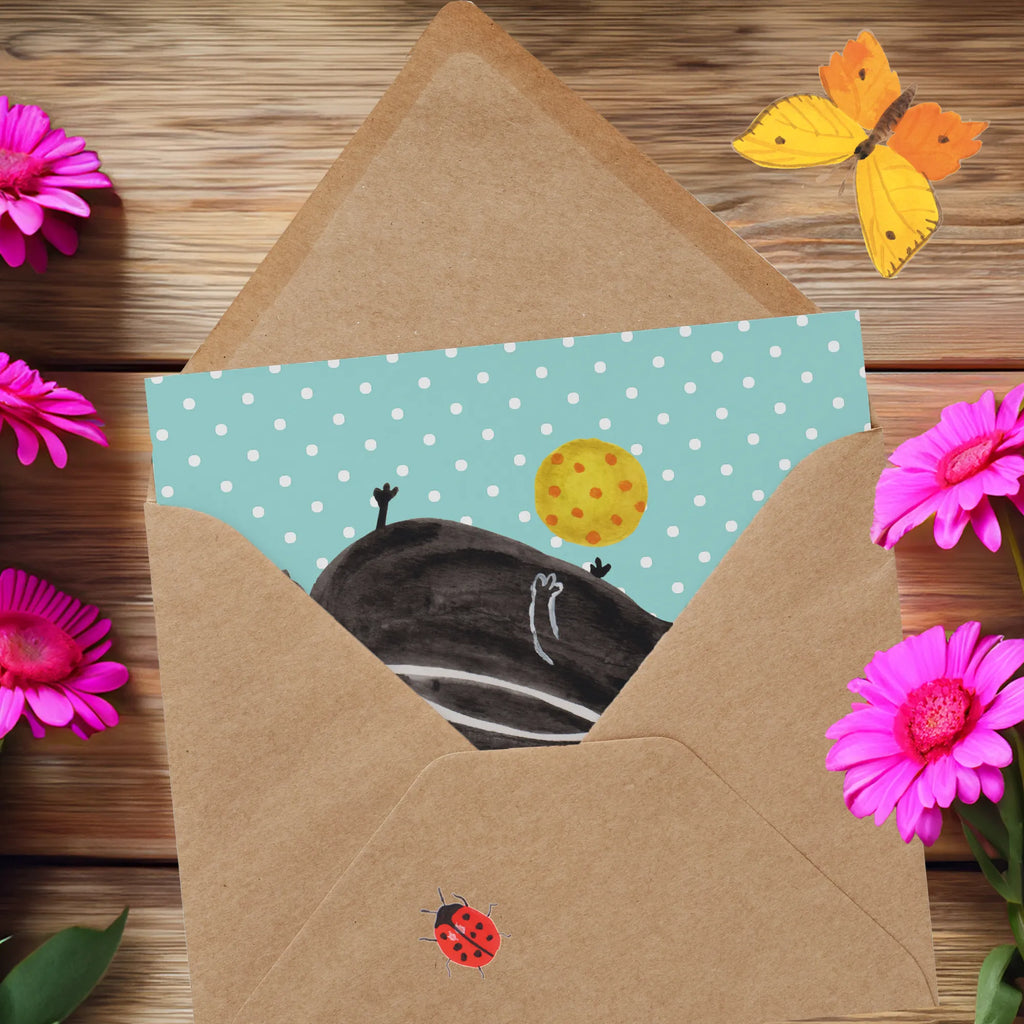 Deluxe Karte Stinktier Ball Glückwunschkarte, Klappkarte, Grußkarte, faltkarte, anlasskarte, doppelkarte, Stinktier, Skunk, Weisheit, Stinker, Wildtier, Stinki, Verspielt, Raubtier