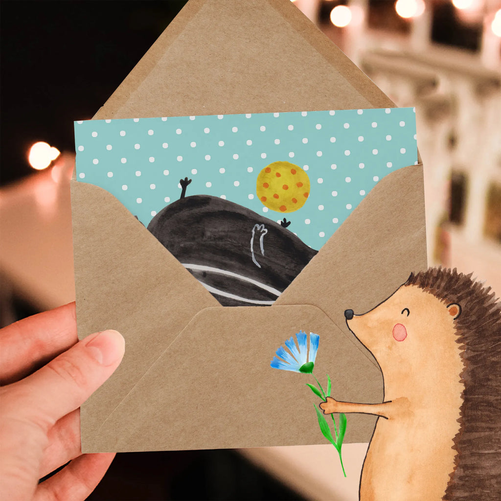 Deluxe Karte Stinktier Ball Glückwunschkarte, Klappkarte, Grußkarte, faltkarte, anlasskarte, doppelkarte, Stinktier, Skunk, Weisheit, Stinker, Wildtier, Stinki, Verspielt, Raubtier