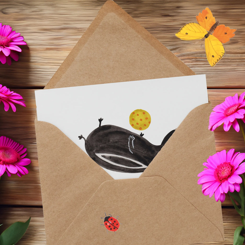 Deluxe Karte Stinktier Ball Glückwunschkarte, Klappkarte, Grußkarte, faltkarte, anlasskarte, doppelkarte, Stinktier, Skunk, Weisheit, Stinker, Wildtier, Stinki, Verspielt, Raubtier