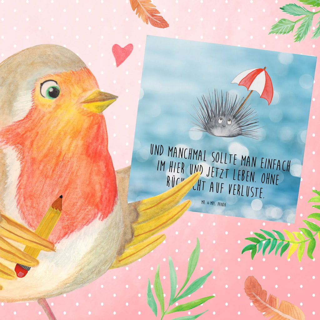 Deluxe Karte Seeigel faltkarte, Klappkarte, Grußkarte, doppelkarte, anlasskarte, Glückwunschkarte, Urlaub, Meerestiere, Meer, Leben, Seeigel, Achtsamkeit, Hier und Jetzt, Lebe, Selbstakzeptanz, Selbstliebe