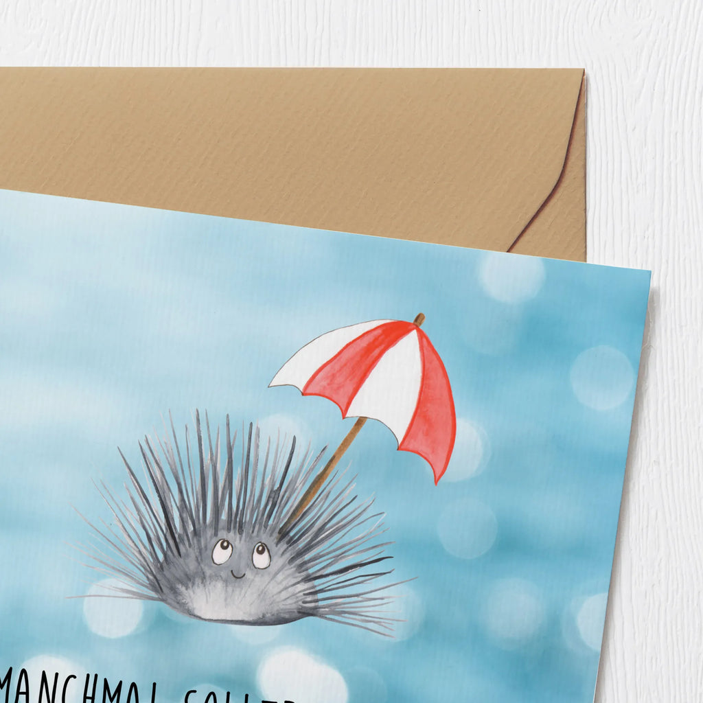 Deluxe Karte Seeigel faltkarte, Klappkarte, Grußkarte, doppelkarte, anlasskarte, Glückwunschkarte, Urlaub, Meerestiere, Meer, Leben, Seeigel, Achtsamkeit, Hier und Jetzt, Lebe, Selbstakzeptanz, Selbstliebe