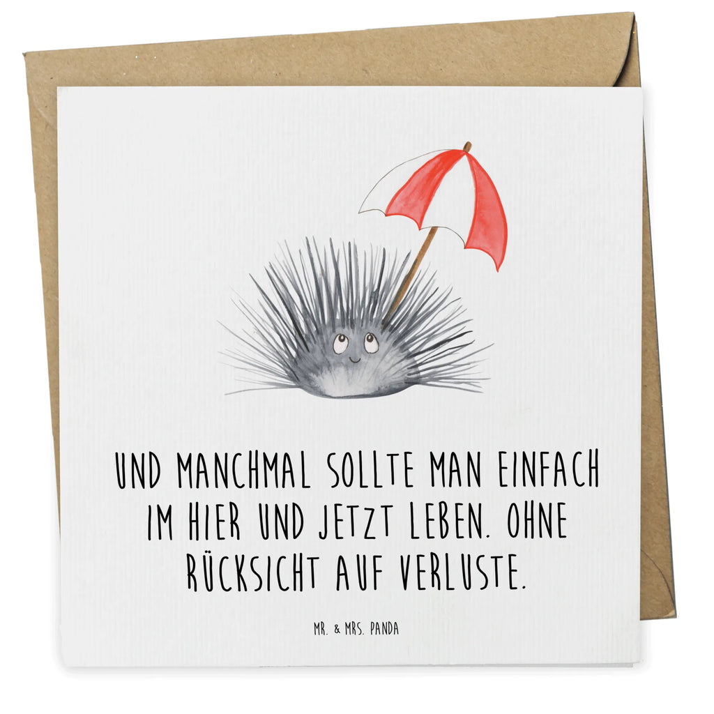Deluxe Karte Seeigel faltkarte, Klappkarte, Grußkarte, doppelkarte, anlasskarte, Glückwunschkarte, Urlaub, Meerestiere, Meer, Leben, Seeigel, Achtsamkeit, Hier und Jetzt, Lebe, Selbstakzeptanz, Selbstliebe