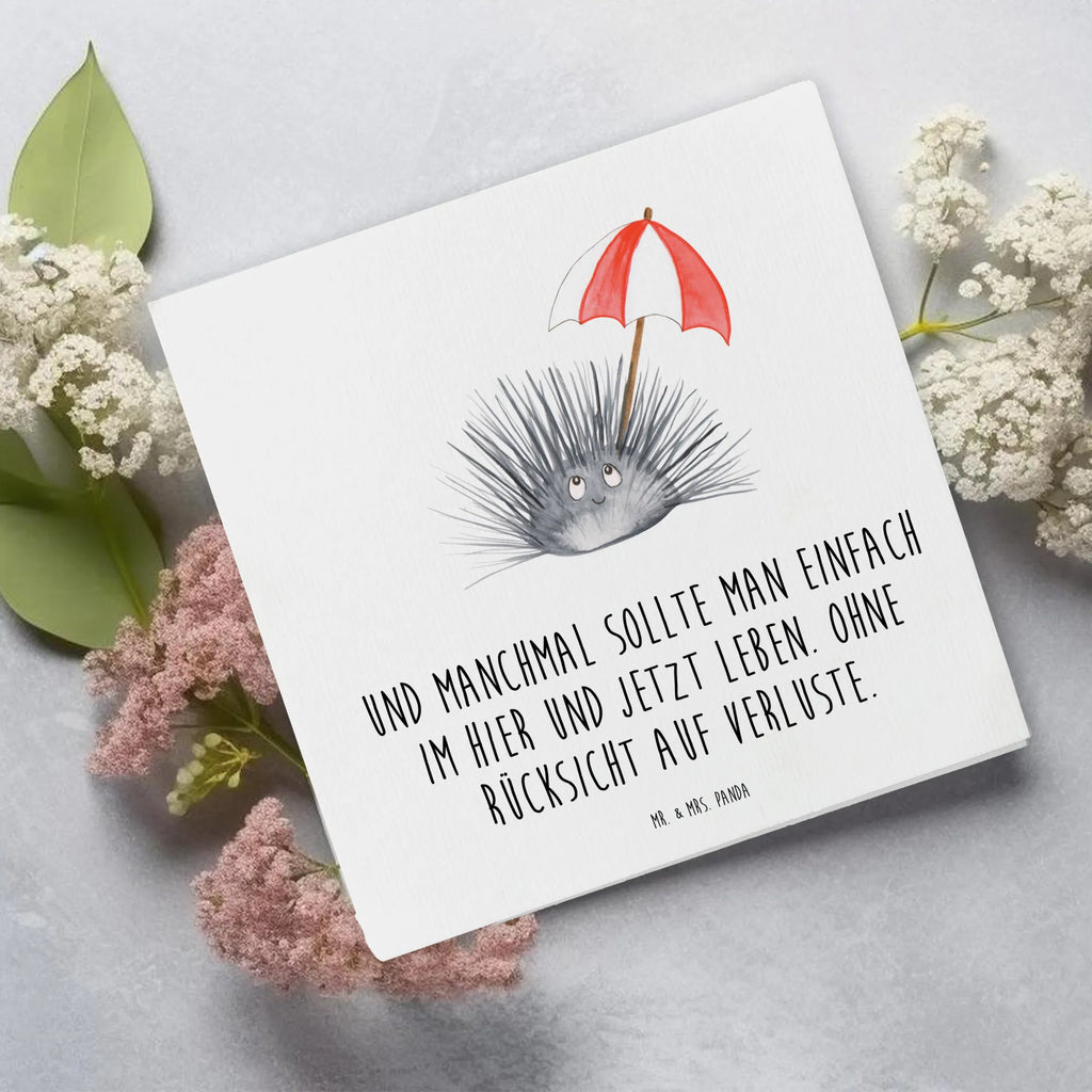 Deluxe Karte Seeigel faltkarte, Klappkarte, Grußkarte, doppelkarte, anlasskarte, Glückwunschkarte, Urlaub, Meerestiere, Meer, Leben, Seeigel, Achtsamkeit, Hier und Jetzt, Lebe, Selbstakzeptanz, Selbstliebe