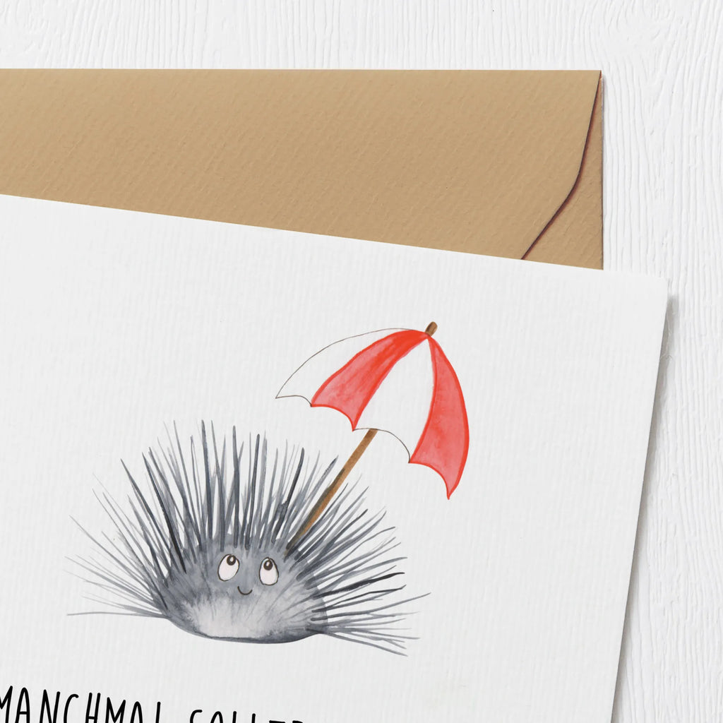 Deluxe Karte Seeigel faltkarte, Klappkarte, Grußkarte, doppelkarte, anlasskarte, Glückwunschkarte, Urlaub, Meerestiere, Meer, Leben, Seeigel, Achtsamkeit, Hier und Jetzt, Lebe, Selbstakzeptanz, Selbstliebe