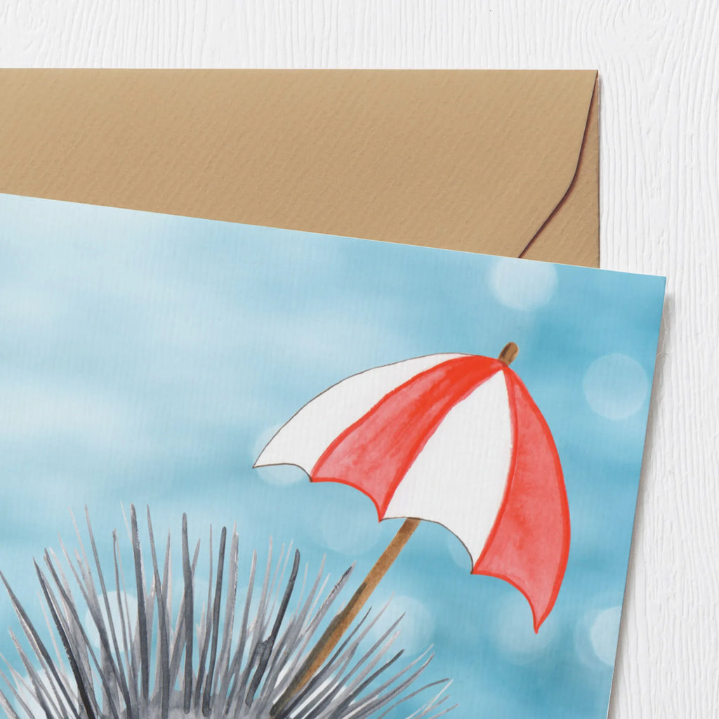 Deluxe Karte Seeigel faltkarte, Klappkarte, Grußkarte, doppelkarte, anlasskarte, Glückwunschkarte, Urlaub, Meerestiere, Meer, Leben, Seeigel, Achtsamkeit, Hier und Jetzt, Lebe, Selbstakzeptanz, Selbstliebe