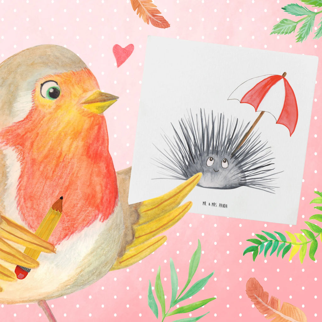 Deluxe Karte Seeigel faltkarte, Klappkarte, Grußkarte, doppelkarte, anlasskarte, Glückwunschkarte, Urlaub, Meerestiere, Meer, Leben, Seeigel, Achtsamkeit, Hier und Jetzt, Lebe, Selbstakzeptanz, Selbstliebe