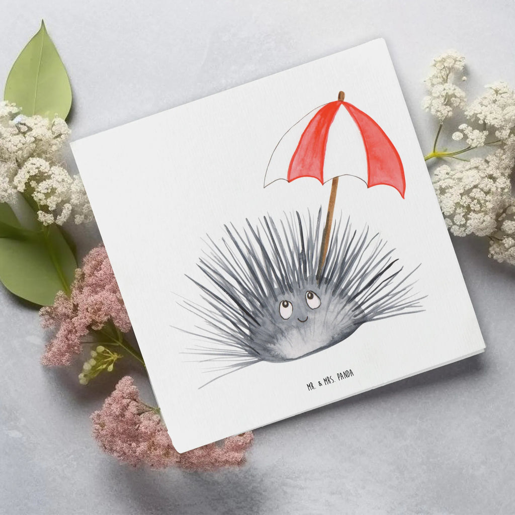 Deluxe Karte Seeigel faltkarte, Klappkarte, Grußkarte, doppelkarte, anlasskarte, Glückwunschkarte, Urlaub, Meerestiere, Meer, Leben, Seeigel, Achtsamkeit, Hier und Jetzt, Lebe, Selbstakzeptanz, Selbstliebe