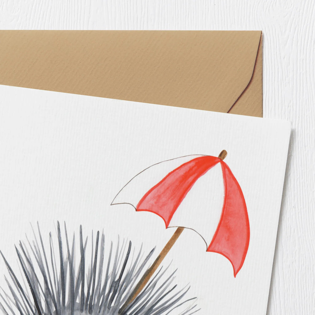 Deluxe Karte Seeigel faltkarte, Klappkarte, Grußkarte, doppelkarte, anlasskarte, Glückwunschkarte, Urlaub, Meerestiere, Meer, Leben, Seeigel, Achtsamkeit, Hier und Jetzt, Lebe, Selbstakzeptanz, Selbstliebe