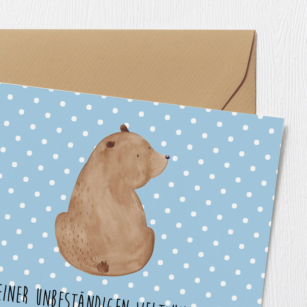 Deluxe Karte Bär Schulterblick Karte, Einladungskarte, Hochwertige Grußkarte, Hochzeitskarte, Klappkarte, Hochwertige Klappkarte, Glückwunschkarte, Grußkarte, Geburtstagskarte, Bär, Teddy, Teddybär, Weisheit, Bärenliebe, Motivation, Weltansicht, Selbstachtung, Bären