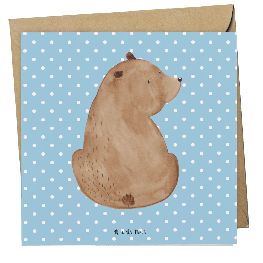 Deluxe Karte Bär Schulterblick Karte, Einladungskarte, Hochwertige Grußkarte, Hochzeitskarte, Klappkarte, Hochwertige Klappkarte, Glückwunschkarte, Grußkarte, Geburtstagskarte, Bär, Teddy, Teddybär, Weisheit, Bärenliebe, Motivation, Weltansicht, Selbstachtung, Bären