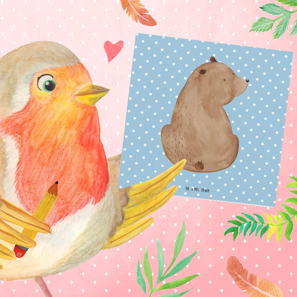 Deluxe Karte Bär Schulterblick Karte, Einladungskarte, Hochwertige Grußkarte, Hochzeitskarte, Klappkarte, Hochwertige Klappkarte, Glückwunschkarte, Grußkarte, Geburtstagskarte, Bär, Teddy, Teddybär, Weisheit, Bärenliebe, Motivation, Weltansicht, Selbstachtung, Bären