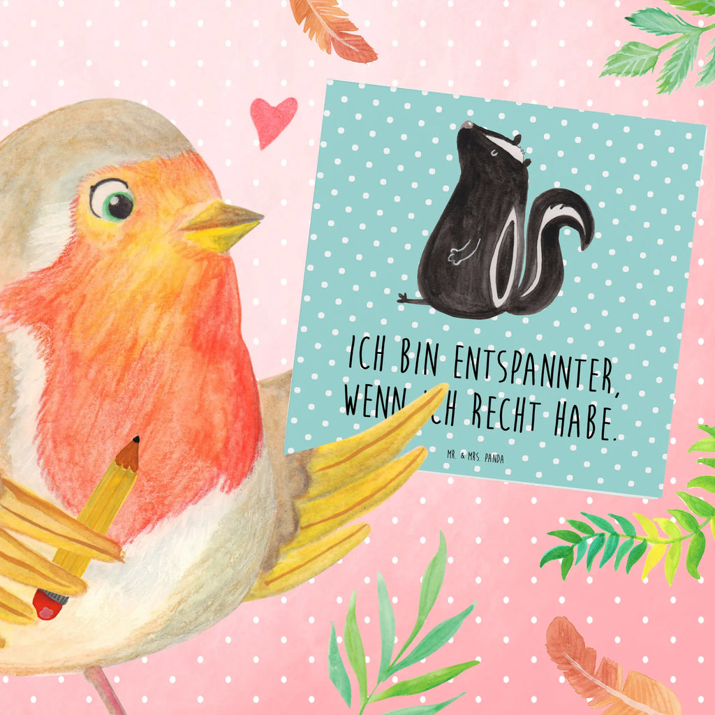 Deluxe Karte Stinktier Sitzen Grußkarte, doppelkarte, anlasskarte, Glückwunschkarte, faltkarte, Klappkarte, Stinktier, Skunk, Büro, Stinker, Wildtier, Recht, Stinki, Spruch, Raubtier, Besserwisser