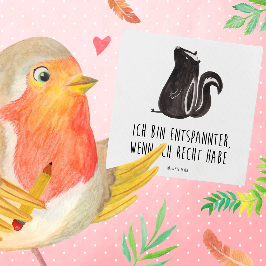 Deluxe Karte Stinktier Sitzen Grußkarte, doppelkarte, anlasskarte, Glückwunschkarte, faltkarte, Klappkarte, Stinktier, Skunk, Büro, Stinker, Wildtier, Recht, Stinki, Spruch, Raubtier, Besserwisser