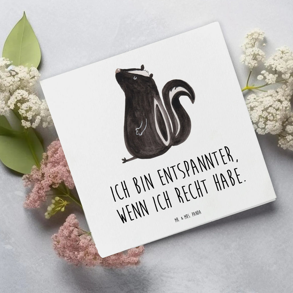 Deluxe Karte Stinktier Sitzen Grußkarte, doppelkarte, anlasskarte, Glückwunschkarte, faltkarte, Klappkarte, Stinktier, Skunk, Büro, Stinker, Wildtier, Recht, Stinki, Spruch, Raubtier, Besserwisser