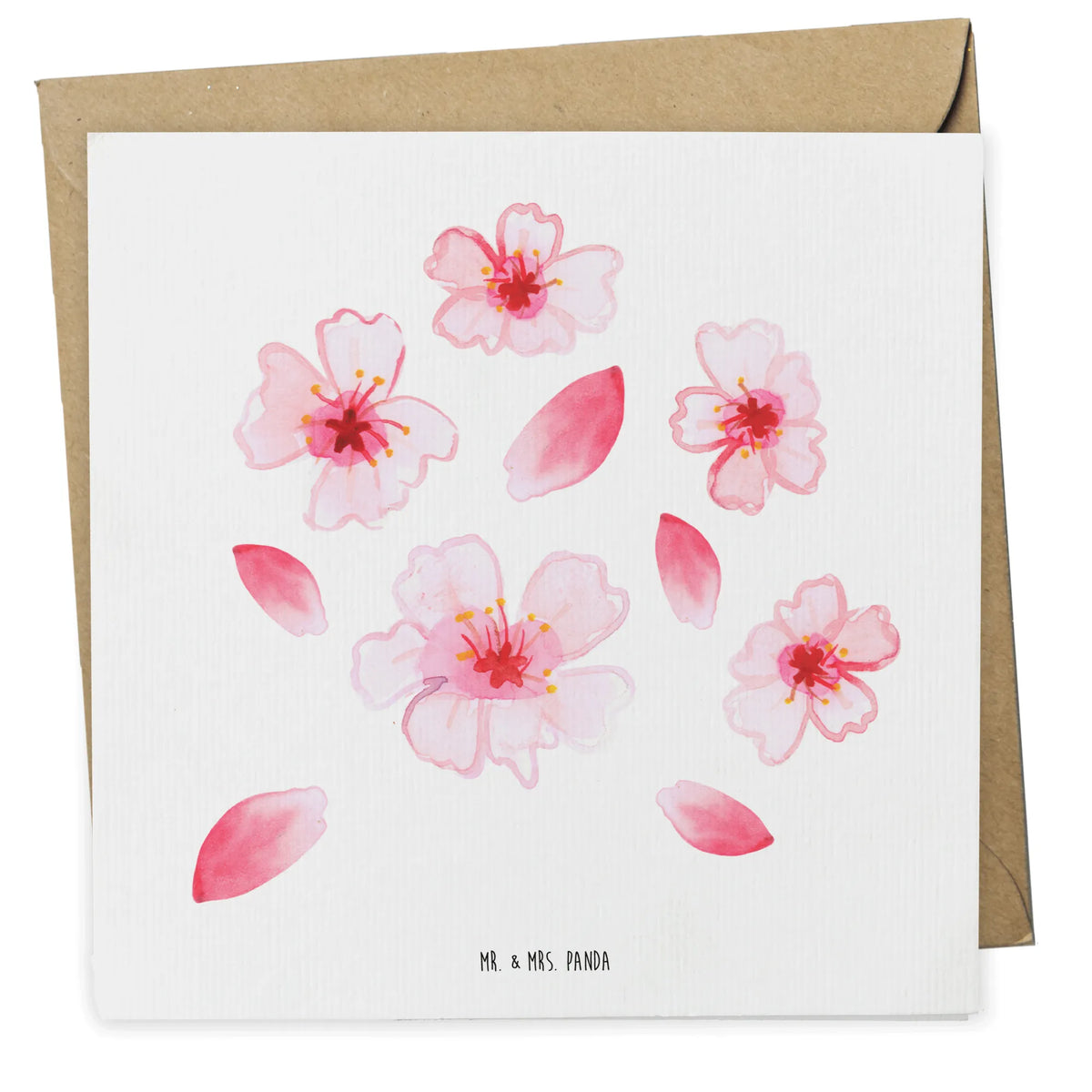 Deluxe Card Cherry Blossoms Sea doppelkarte, faltkarte, Glückwunschkarte, Grußkarte, Klappkarte, anlasskarte, Blumen, Blüten, Kirschblüten, Blütenmuster, Muster